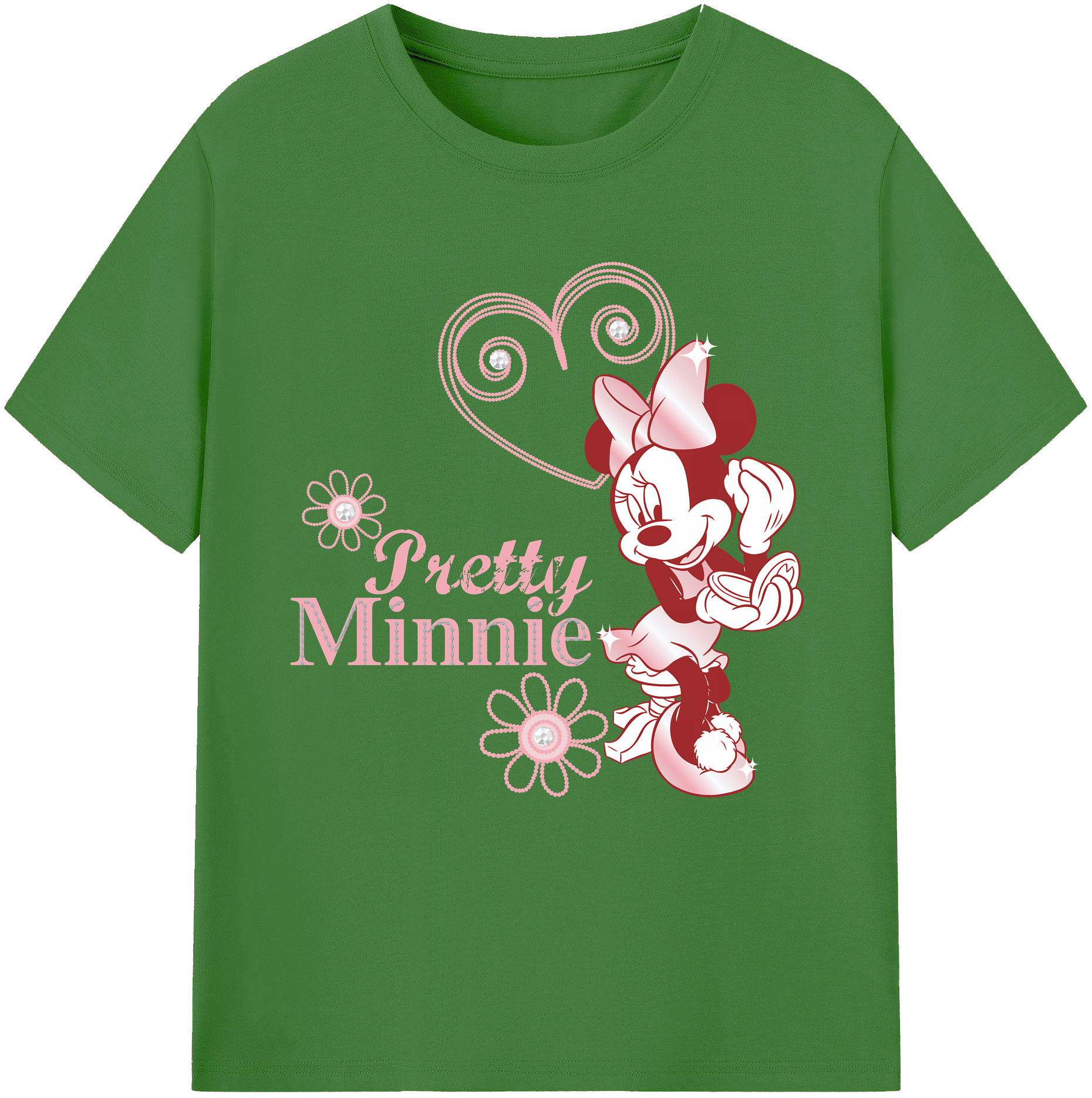 （画像用） ミッキーマウス Mickey Mouse レディースカジュアルプリントTシャツ（綿100％）